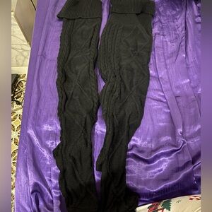 Black plus size leg warmers
